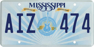MS license plate AIZ474