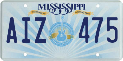 MS license plate AIZ475