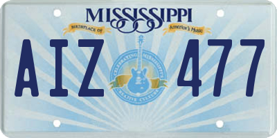 MS license plate AIZ477