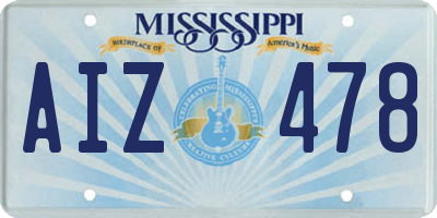 MS license plate AIZ478