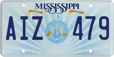 MS license plate AIZ479