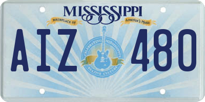 MS license plate AIZ480