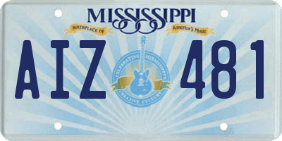 MS license plate AIZ481