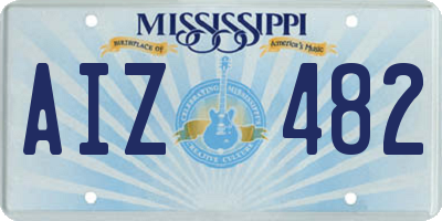 MS license plate AIZ482
