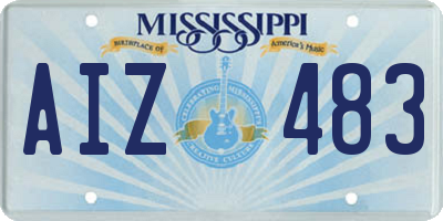MS license plate AIZ483