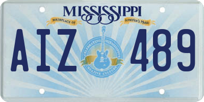 MS license plate AIZ489