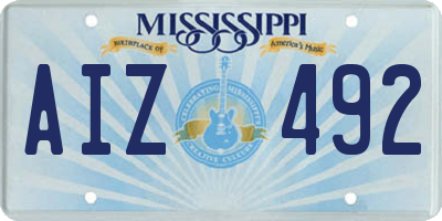 MS license plate AIZ492