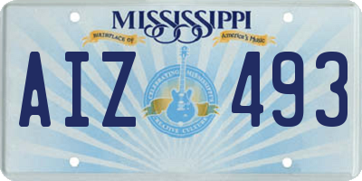 MS license plate AIZ493