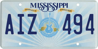 MS license plate AIZ494