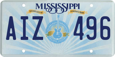 MS license plate AIZ496