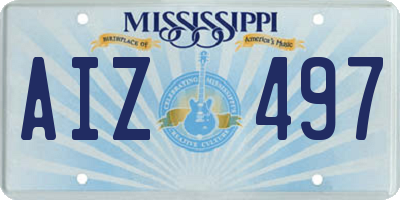 MS license plate AIZ497