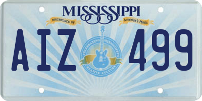 MS license plate AIZ499