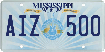 MS license plate AIZ500