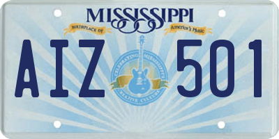 MS license plate AIZ501