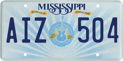 MS license plate AIZ504