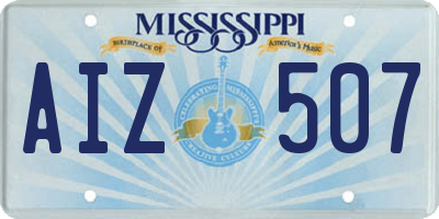 MS license plate AIZ507