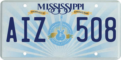 MS license plate AIZ508
