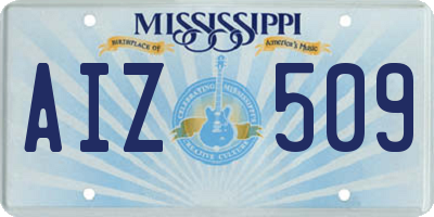 MS license plate AIZ509