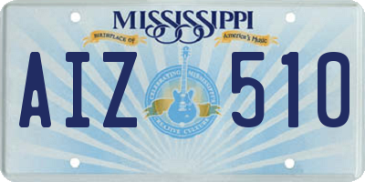 MS license plate AIZ510