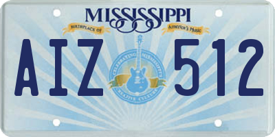 MS license plate AIZ512
