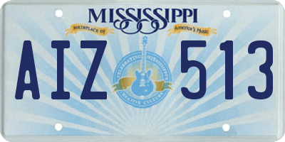 MS license plate AIZ513