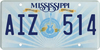 MS license plate AIZ514