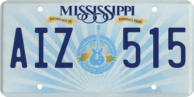 MS license plate AIZ515