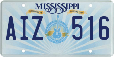 MS license plate AIZ516