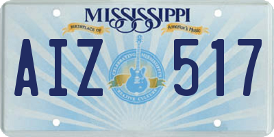 MS license plate AIZ517