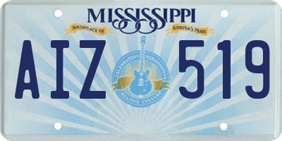 MS license plate AIZ519