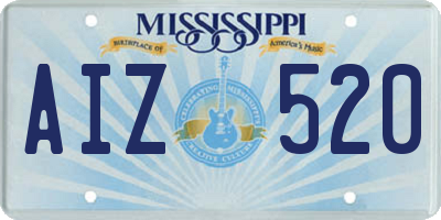 MS license plate AIZ520
