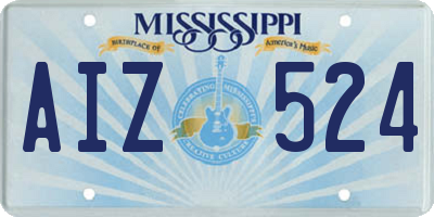 MS license plate AIZ524