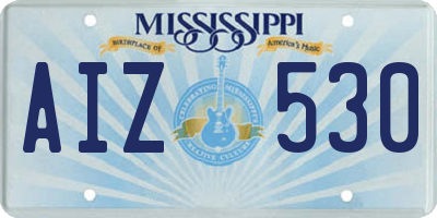 MS license plate AIZ530