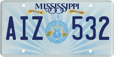 MS license plate AIZ532