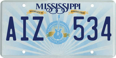 MS license plate AIZ534