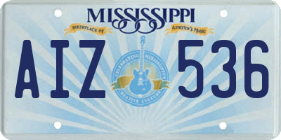 MS license plate AIZ536