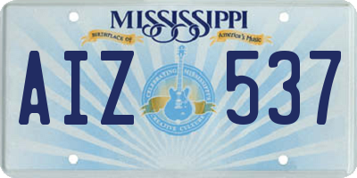 MS license plate AIZ537