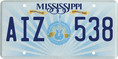 MS license plate AIZ538