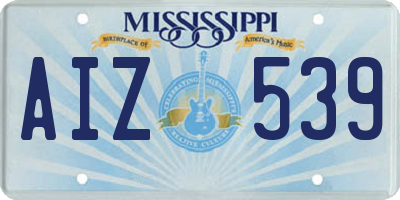 MS license plate AIZ539