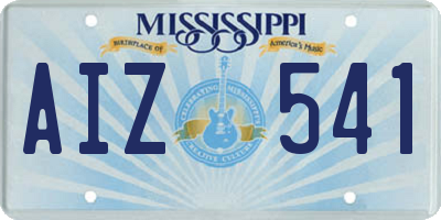 MS license plate AIZ541