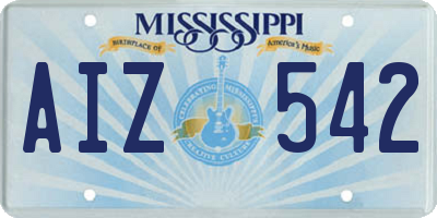 MS license plate AIZ542