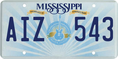 MS license plate AIZ543