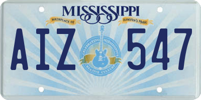 MS license plate AIZ547