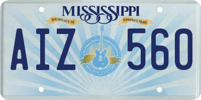 MS license plate AIZ560