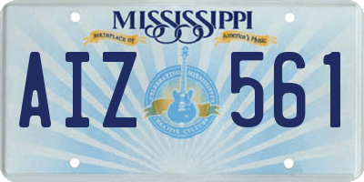 MS license plate AIZ561