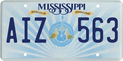 MS license plate AIZ563