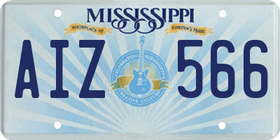 MS license plate AIZ566