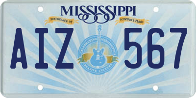MS license plate AIZ567