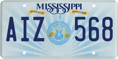 MS license plate AIZ568