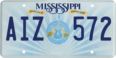 MS license plate AIZ572